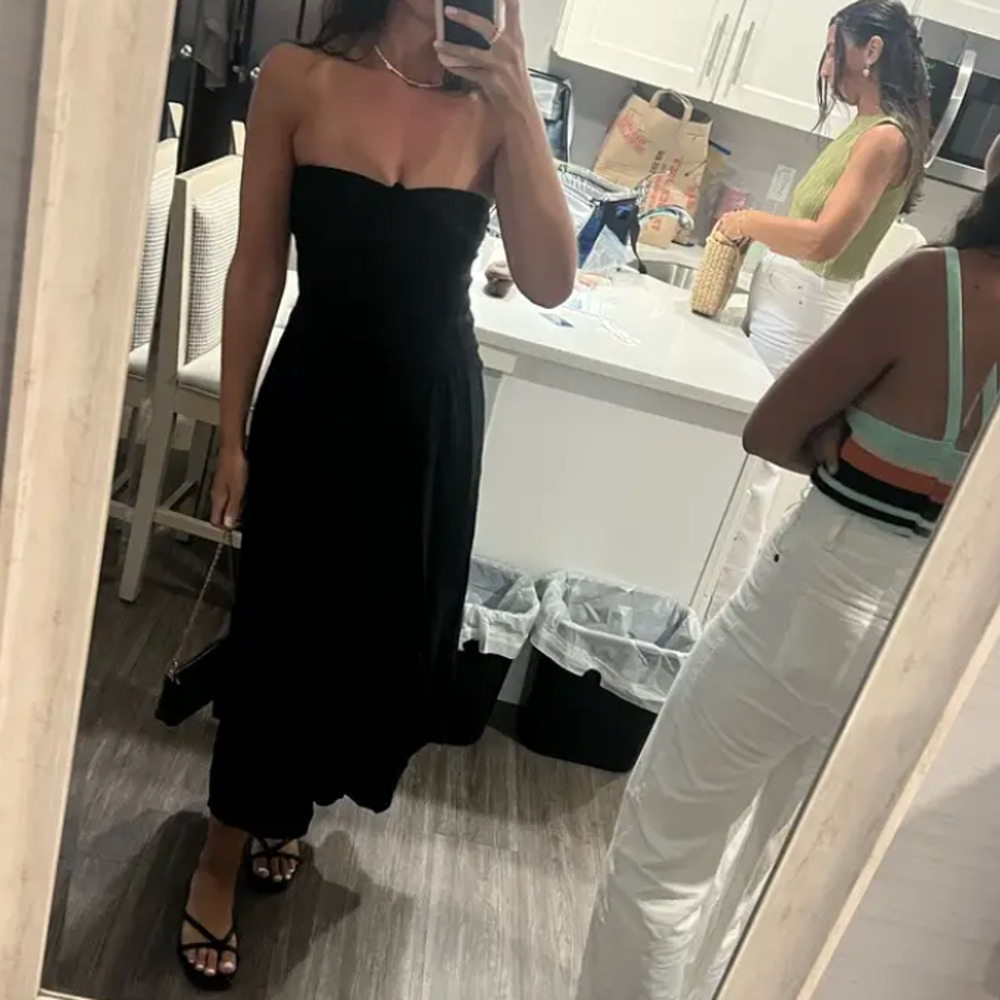 Vince Black Halter Midi Dress XS Sundress Resort Vacation Smocked Designer $445 - Picture 5 of 11